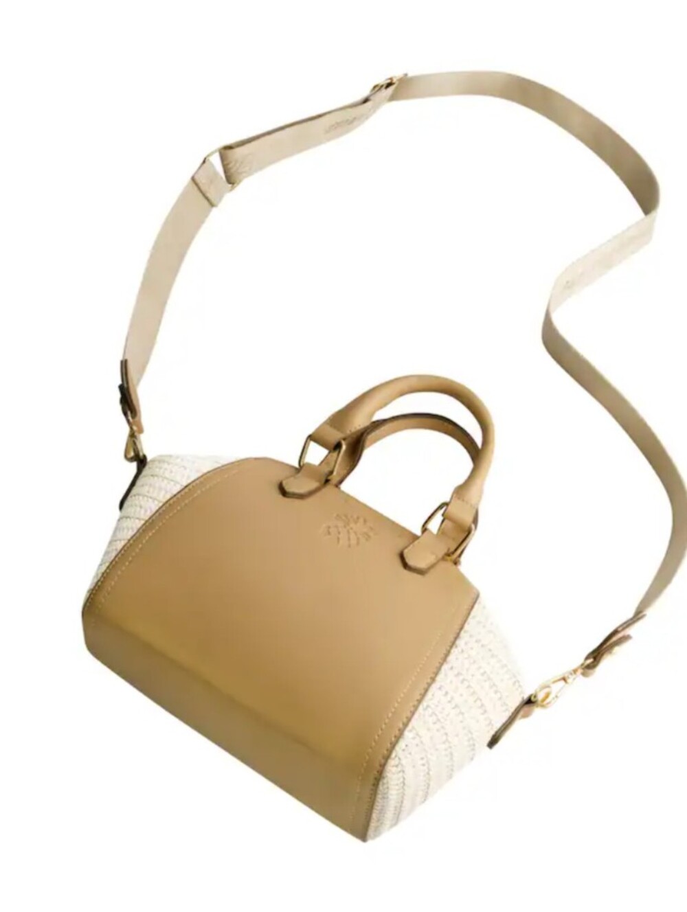 Tommy Bahama Raffia Mini Satchel Crossbody Bag Tan Pineapple Logo NWT - Picture 8 of 8
